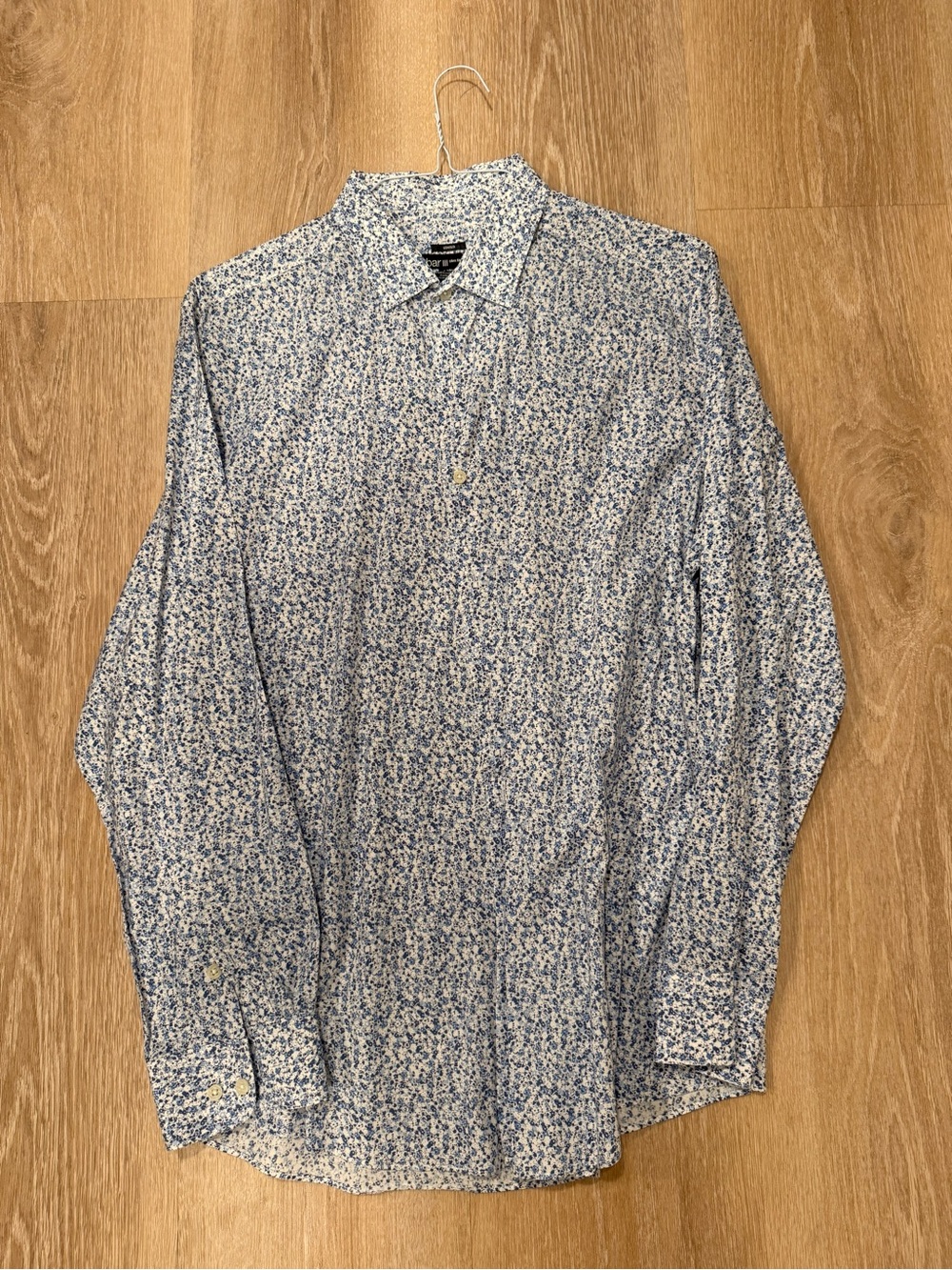 Bar III Blue & White Micro Floral Dress Shirt